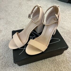 Elegant Nude/Tan Block Heels